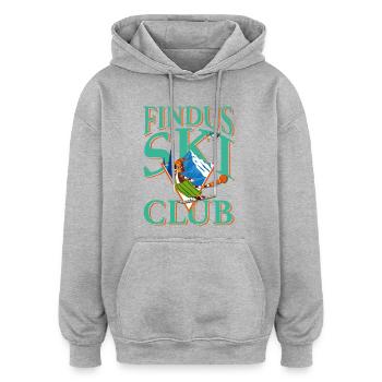 Pettersson & Findus Ski Club Design Mit Findus - Oversized Unisex Hoodie - Grau meliert - Vorne - Noah (186cm)
