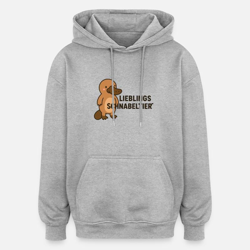 ORNITHORYNQUE PRÉFÉRÉ - Sweat à capuche oversize unisexe - gris chiné