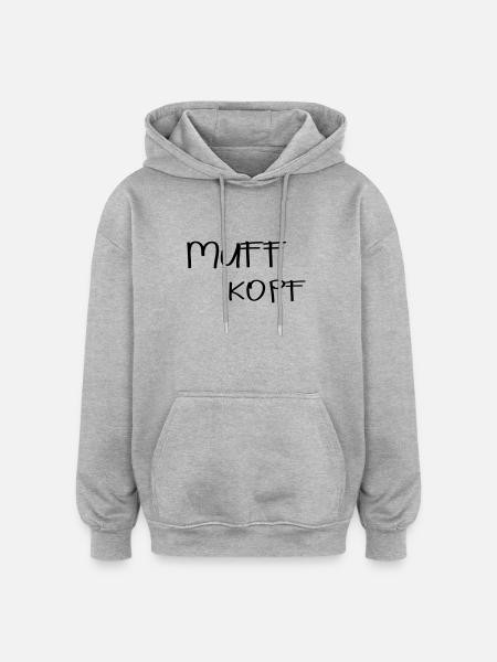 Muff Kopf - Oversized Unisex Hoodie - Grau meliert