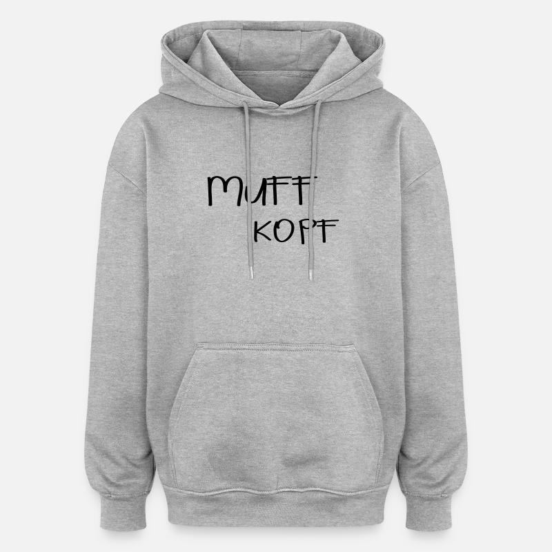 Muff Kopf - Oversized Unisex Hoodie - Grau meliert