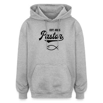 Pastor Pastoren Geistliche Evangelisch Kirche - Oversized Unisex Hoodie - Grau meliert - Vorne - Noah (186cm)
