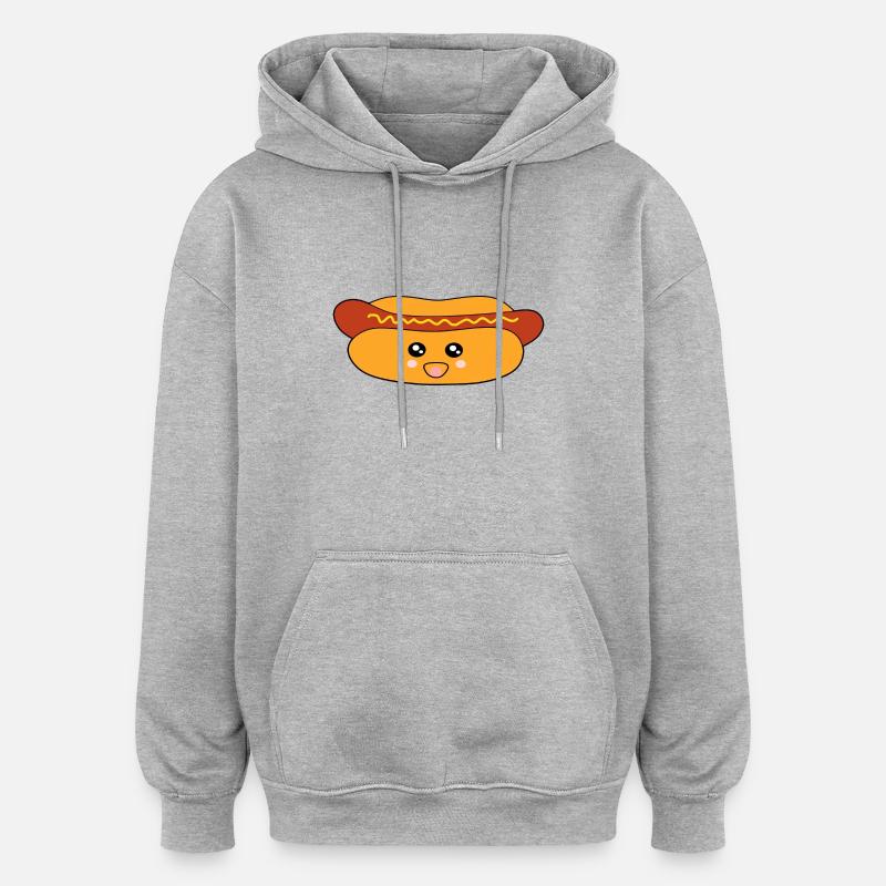 Saucisse à hot-dog - Sweat à capuche oversize unisexe - gris chiné
