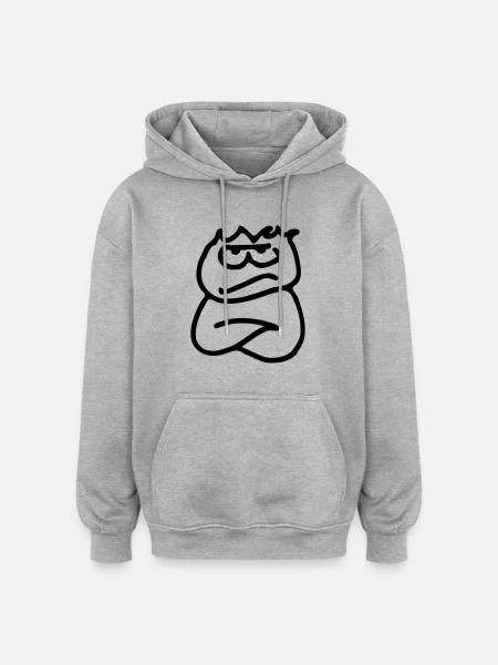 Ungeduld - Oversized Unisex Hoodie - Grau meliert
