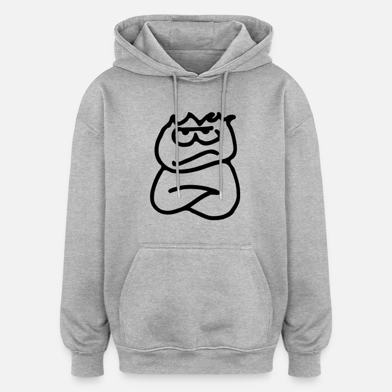 Impatience - Sweat à capuche oversize unisexe - gris chiné