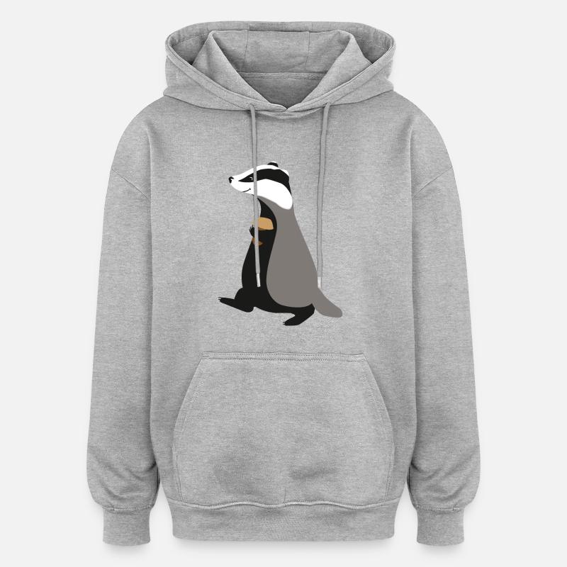 Dachs - Oversized Unisex Hoodie - Grau meliert