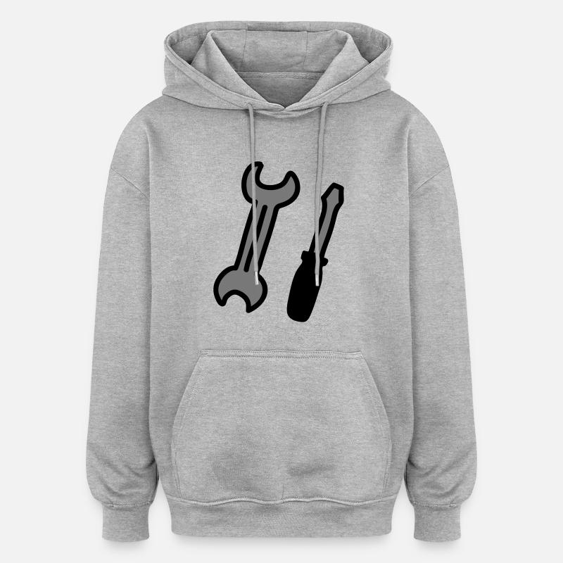 outillage - Sweat à capuche oversize unisexe - gris chiné