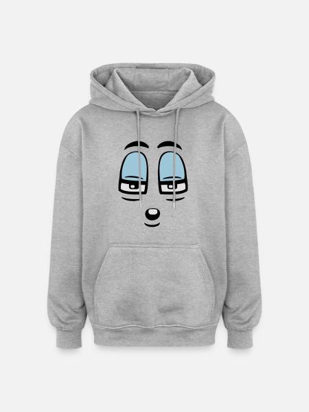 Skeptical Comic Face Judgmental Gaze - Oversized Unisex Hoodie - heather grey