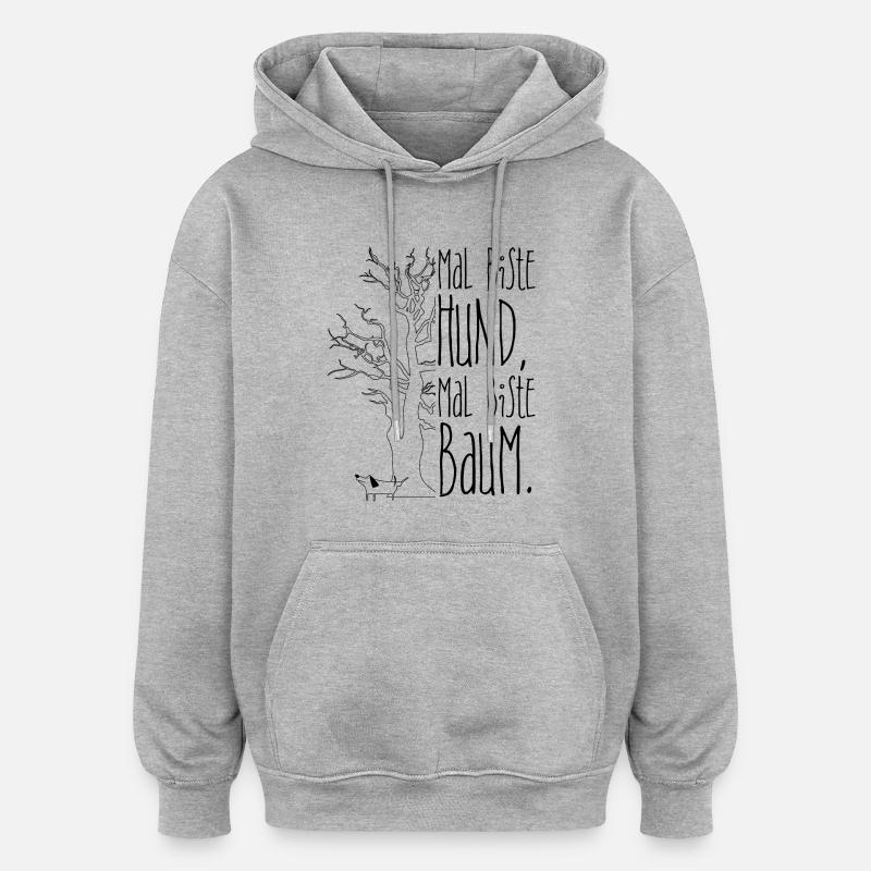 Mal Hund mal Baum - Oversized Unisex Hoodie - Grau meliert