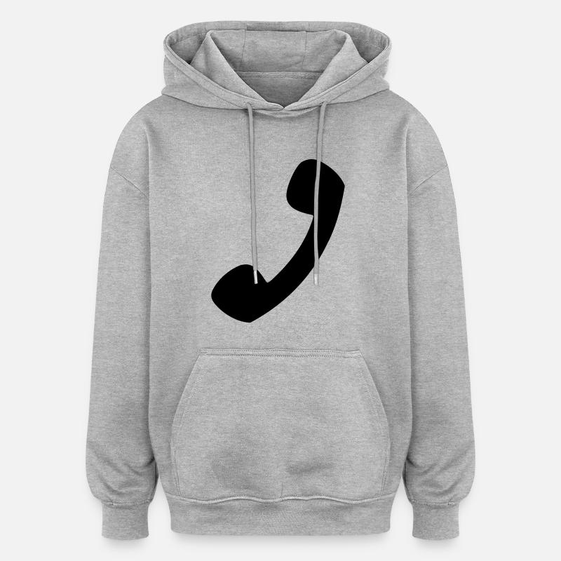Telefon - Oversized Unisex Hoodie - Grau meliert
