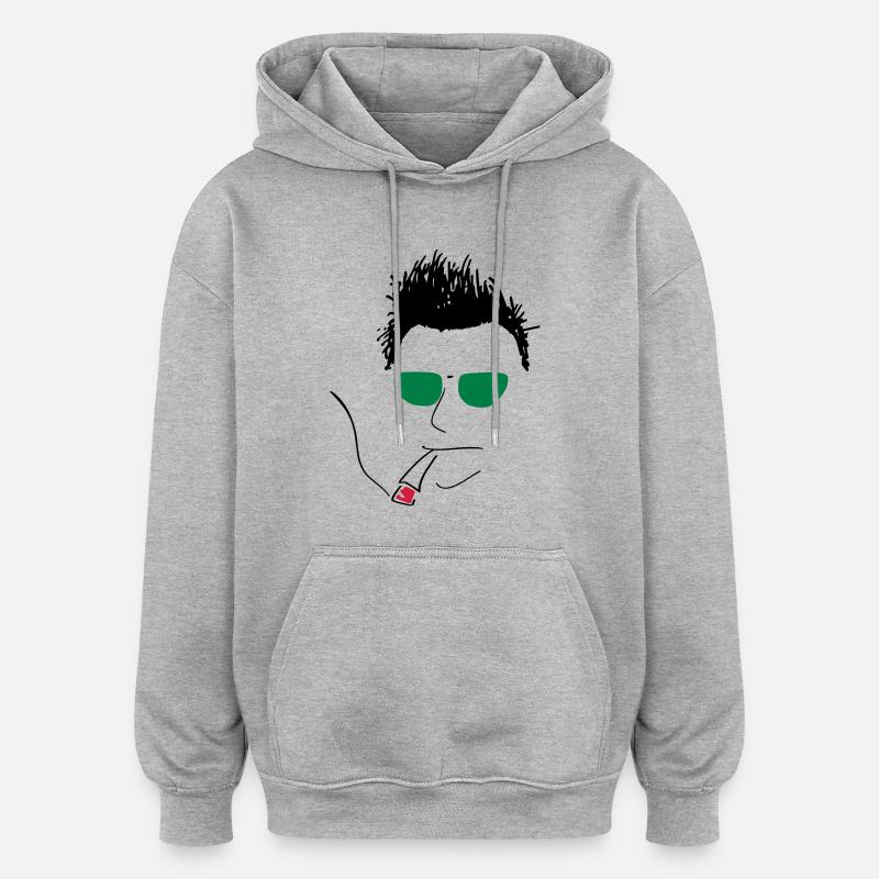 hipster_17 - Oversized Unisex Hoodie - Grau meliert