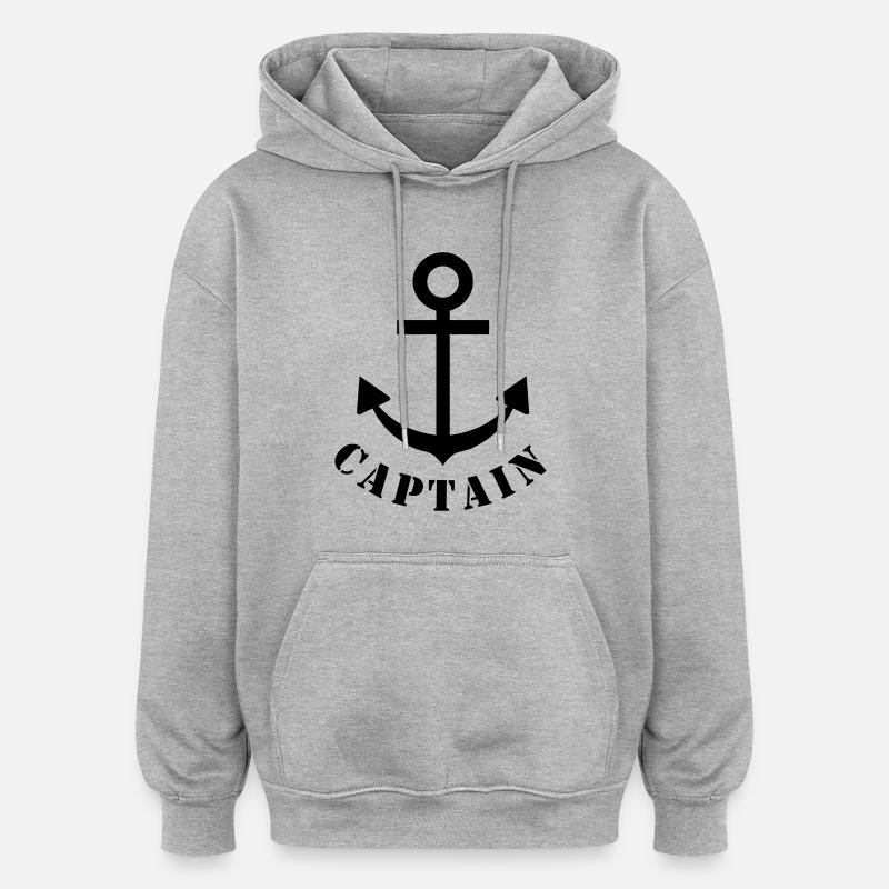captain - Sweat à capuche oversize unisexe - gris chiné