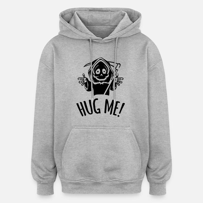 littledeath_dark - Sweat à capuche oversize unisexe - gris chiné