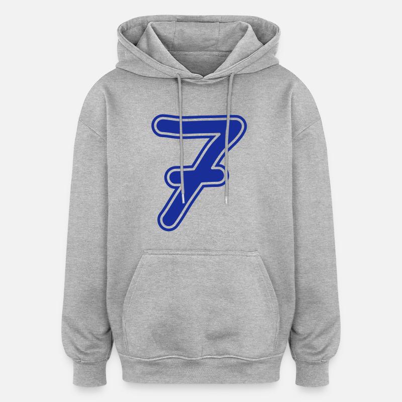 number_seven_1c - Sweat à capuche oversize unisexe - gris chiné