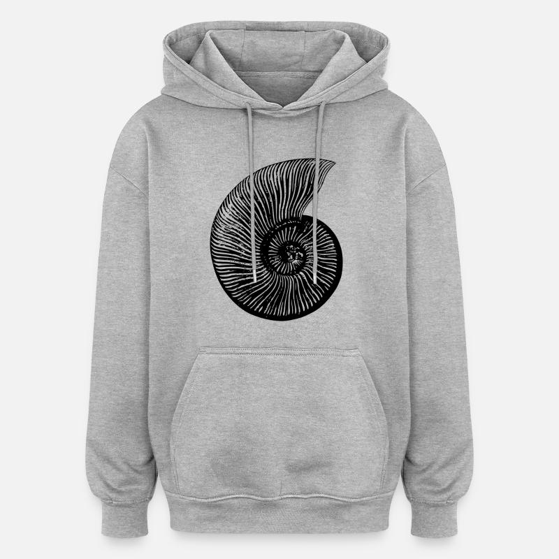 fossile - Sweat à capuche oversize unisexe - gris chiné