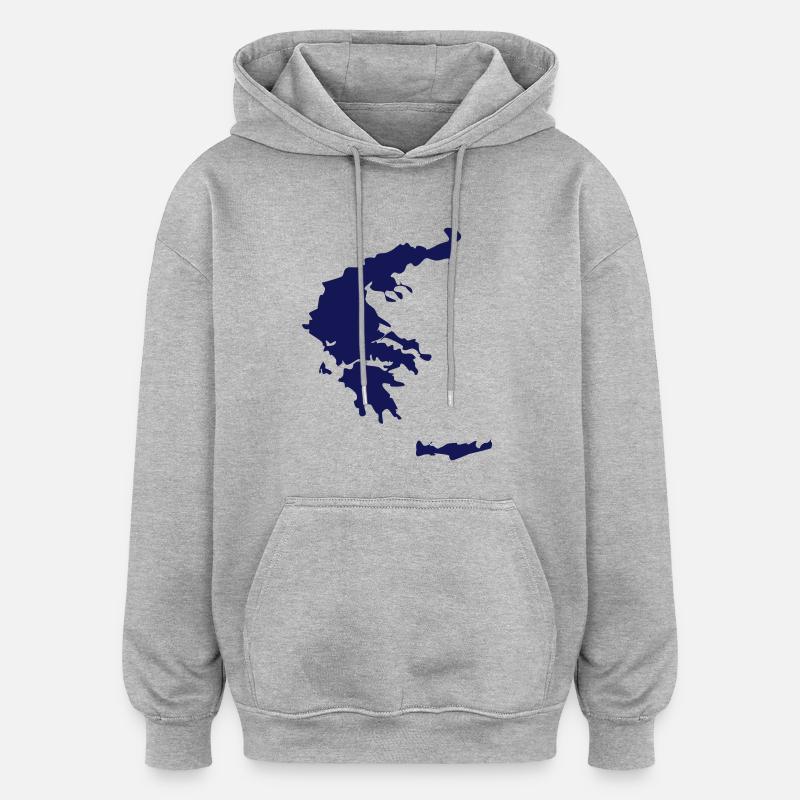 grece - Sweat à capuche oversize unisexe - gris chiné