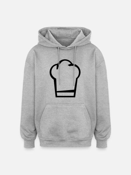 Kochmütze Symbol - Oversized Unisex Hoodie - Grau meliert