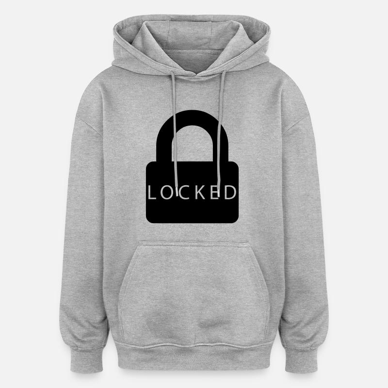 fermé - Sweat à capuche oversize unisexe - gris chiné