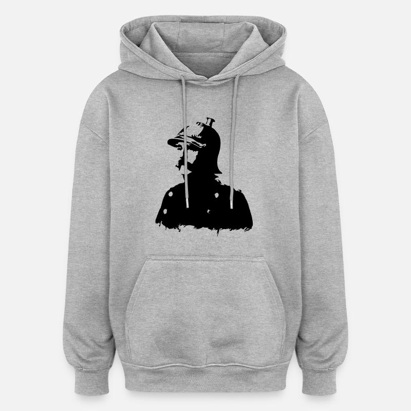 Otto von Bismarck - Sweat à capuche oversize unisexe - gris chiné
