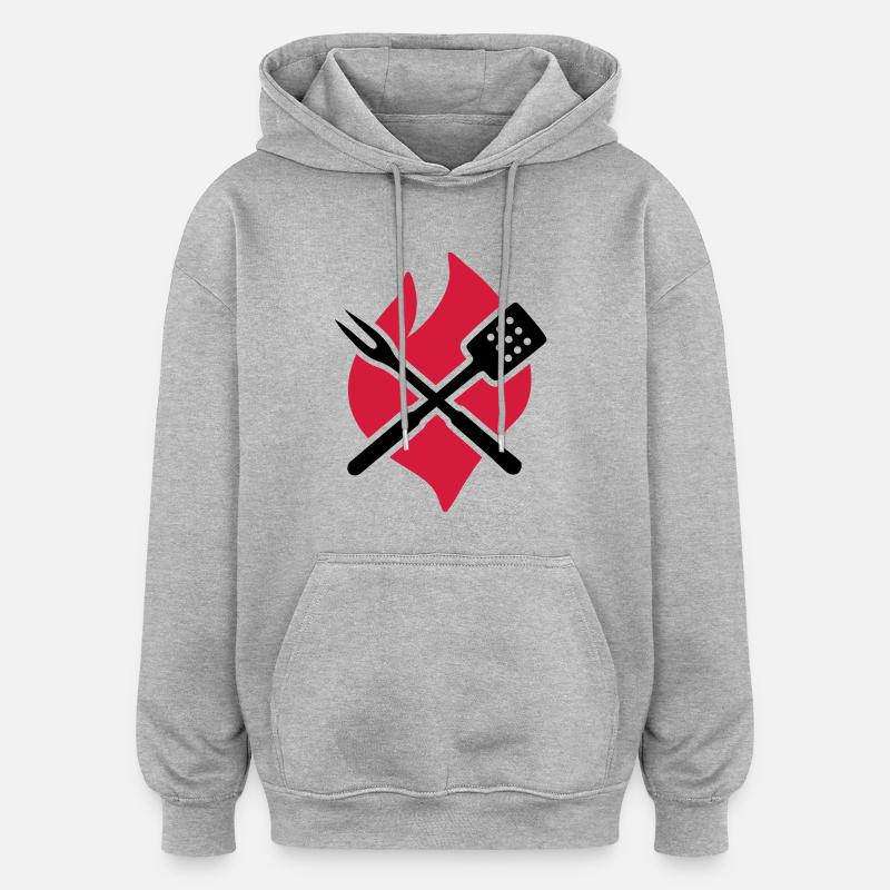 Griller - Sweat à capuche oversize unisexe - gris chiné