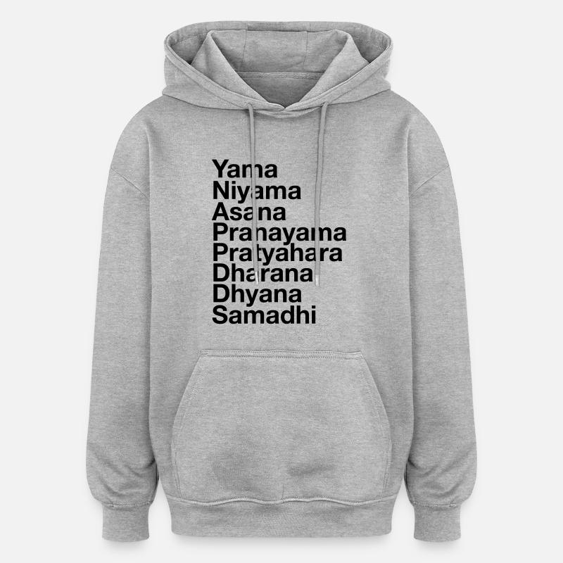 Yoga Path - Sweat à capuche oversize unisexe - gris chiné