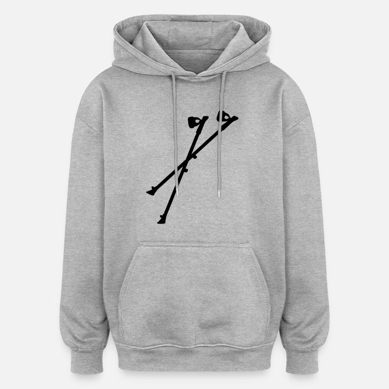 Nordic Walking - Sweat à capuche oversize unisexe - gris chiné