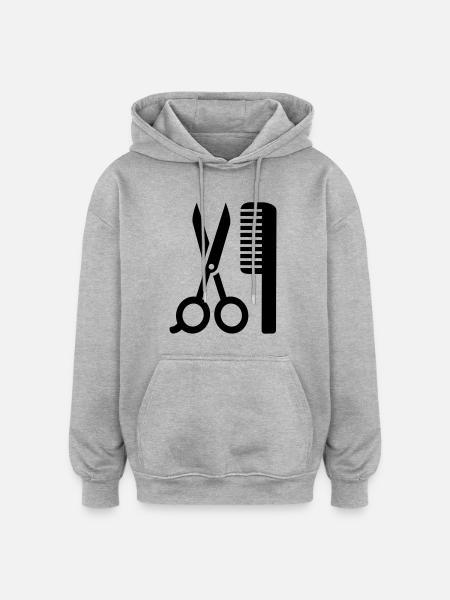 Coiffeur - Sweat à capuche oversize unisexe - gris chiné