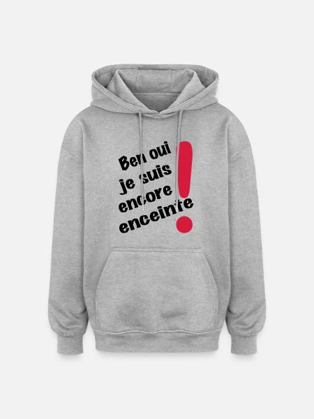 encore enceinte - Sweat à capuche oversize unisexe - gris chiné
