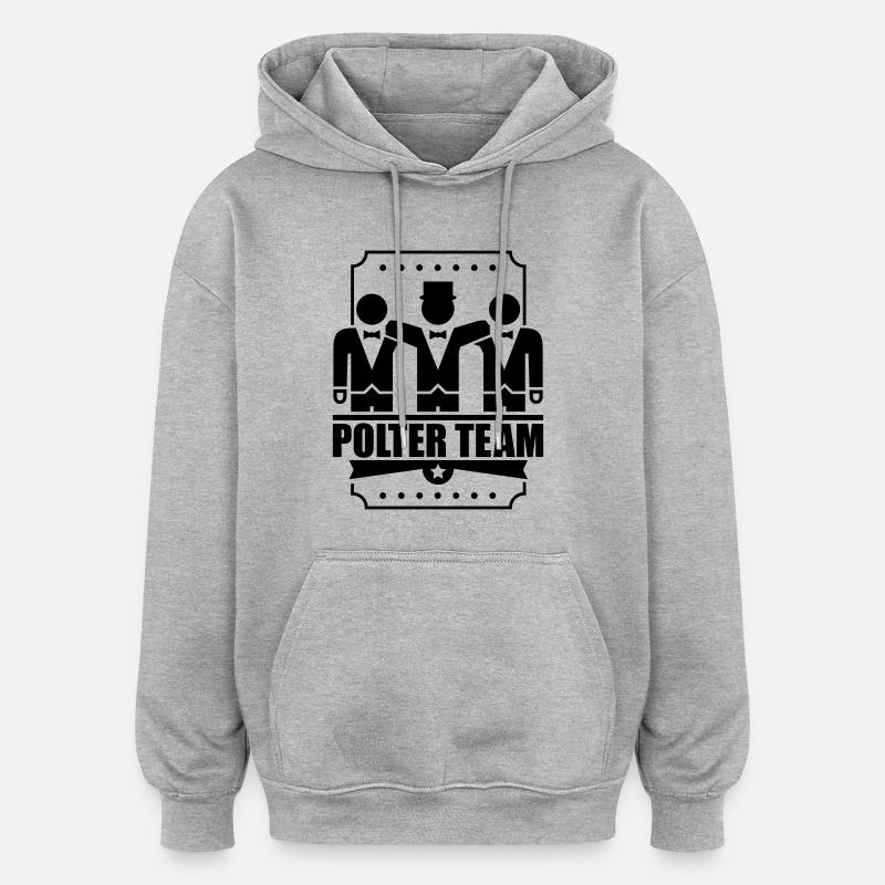 polter_team_1f1 - Oversized Unisex Hoodie - Grau meliert