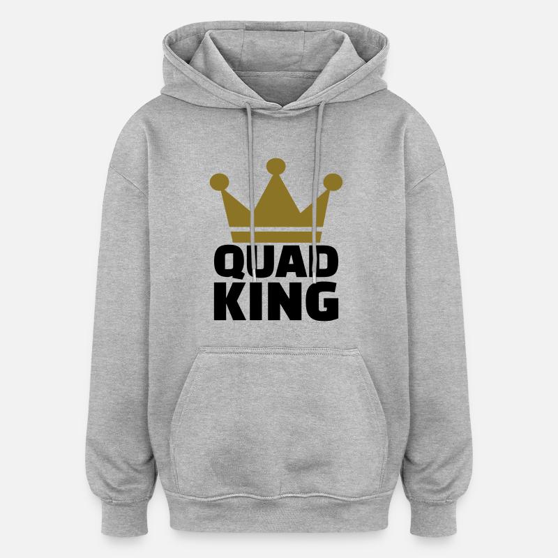 Quad - Sweat à capuche oversize unisexe - gris chiné