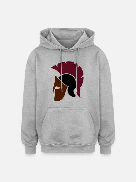 sparta_helm_2 - Oversized Unisex Hoodie - Grau meliert