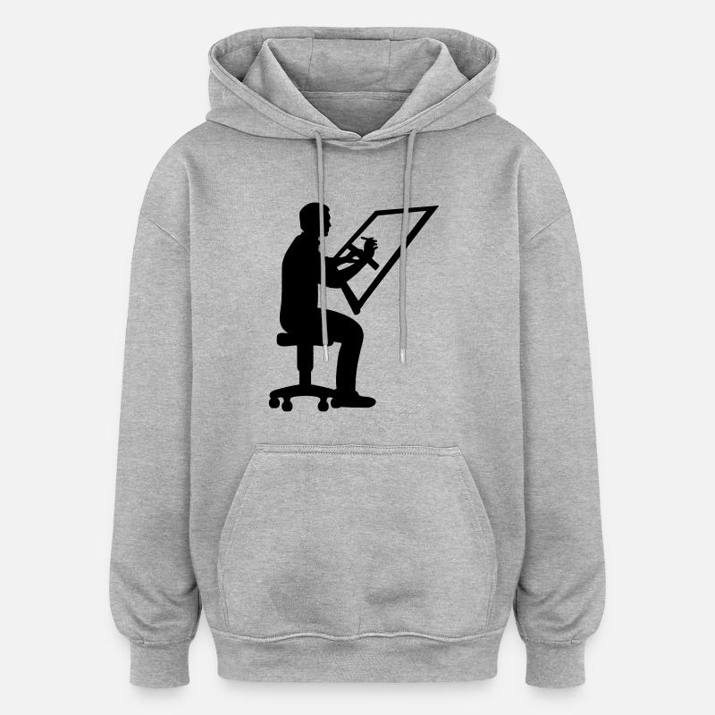 Draftsman - Oversized Unisex Hoodie - heather grey