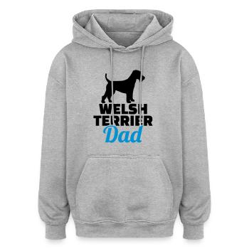 Welsh Terrier - Oversized Unisex Hoodie - heather grey - Front - Noah (186cm)