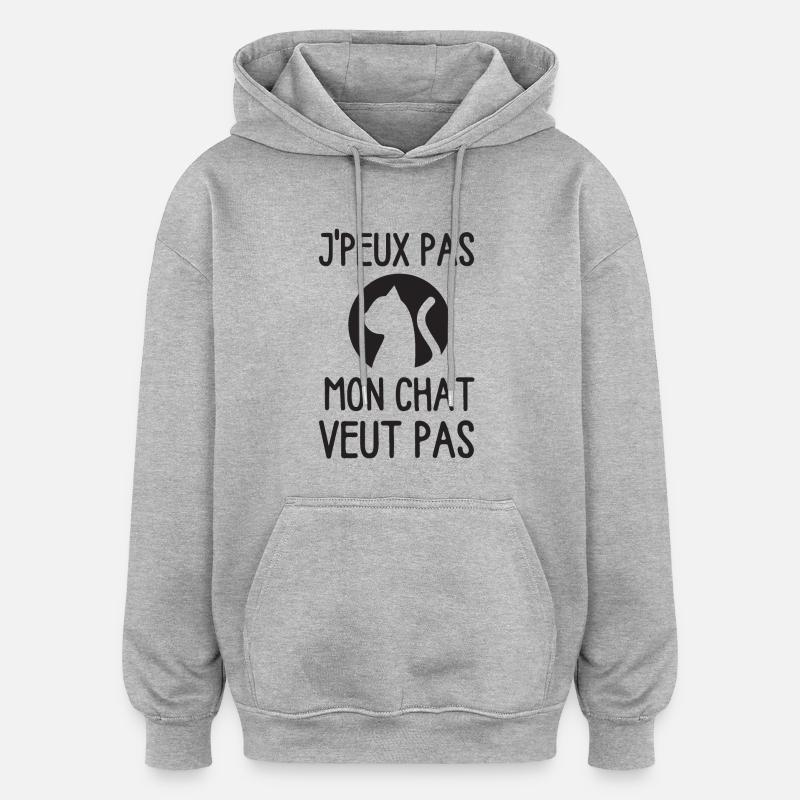 Chat mignon Ragdoll chaton doux - Sweat à capuche oversize unisexe - gris chiné