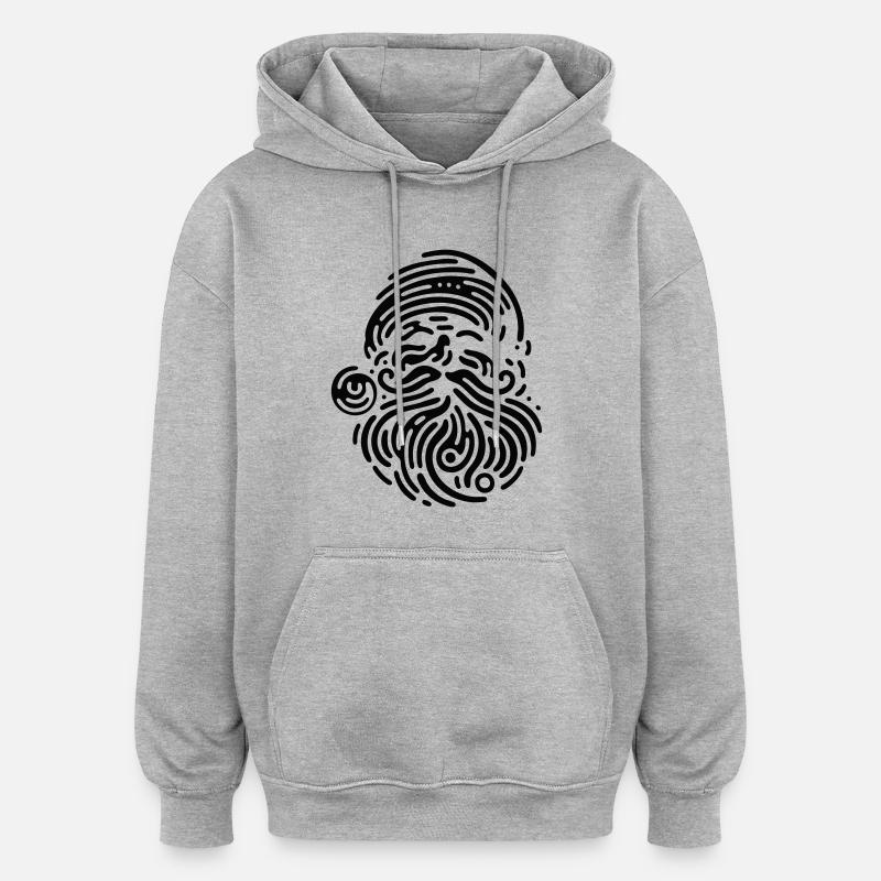 Dongxiang - Sweat à capuche oversize unisexe - gris chiné