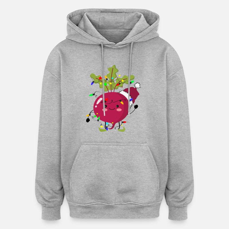 Beetroot in celebration! - Oversized Unisex Hoodie - heather grey