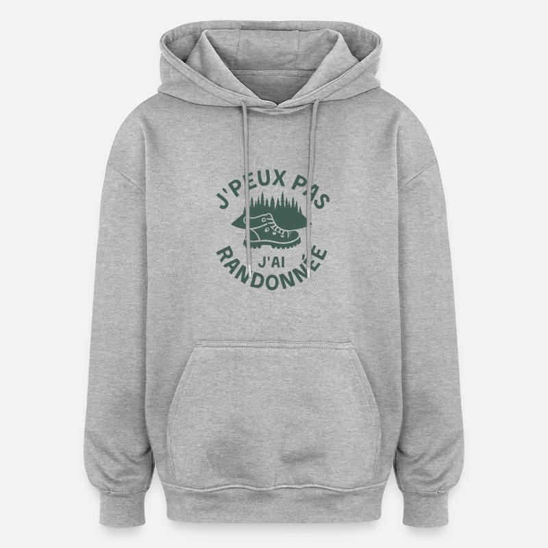 Nature Randonnée - Sweat à capuche oversize unisexe - gris chiné