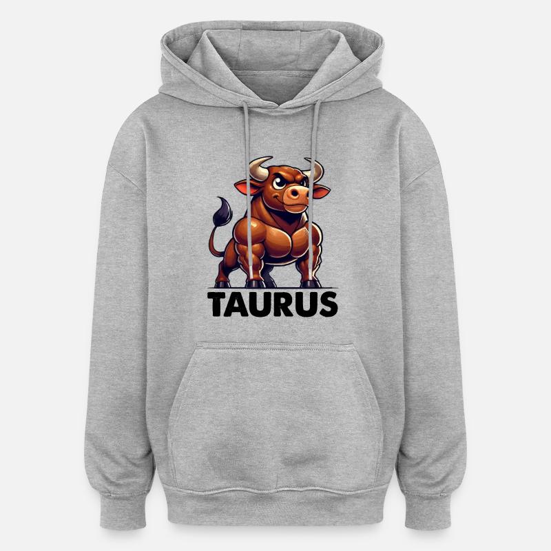Taureau Bande dessinée - Sweat à capuche oversize unisexe - gris chiné