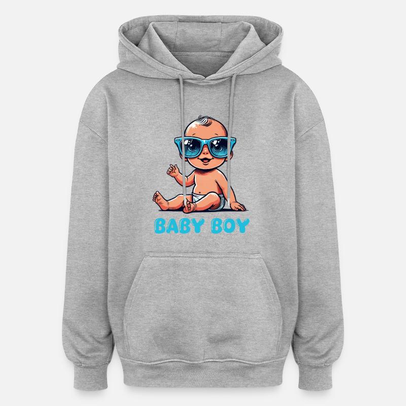 Bande dessinée pour bébé - Sweat à capuche oversize unisexe - gris chiné