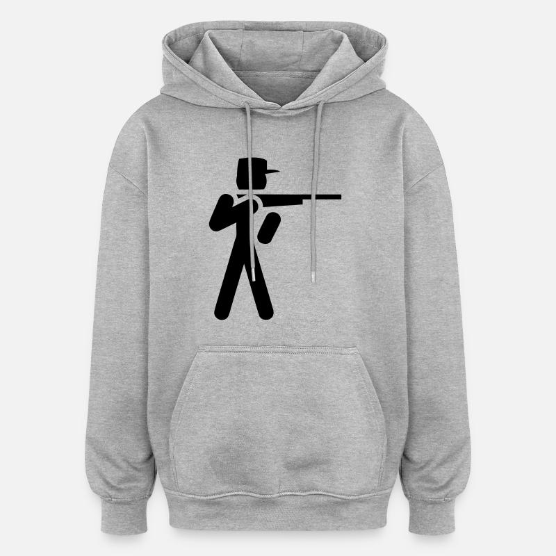 jäger - Oversized Unisex Hoodie - Grau meliert