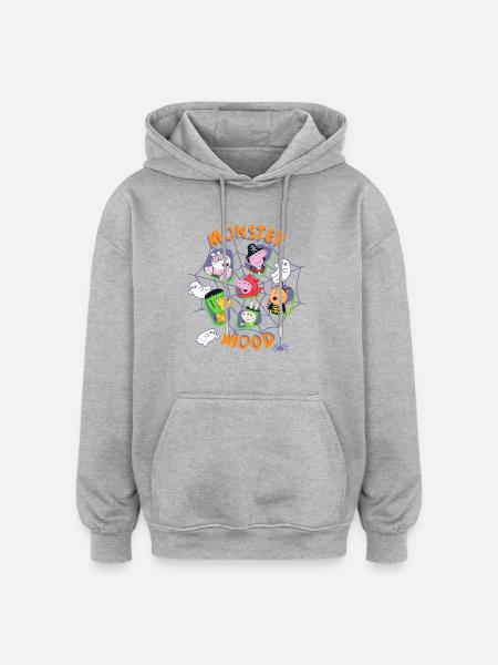 Peppa Pig Ontwerp Monster Mood Halloween - Oversized uniseks hoodie - grijs gemêleerd