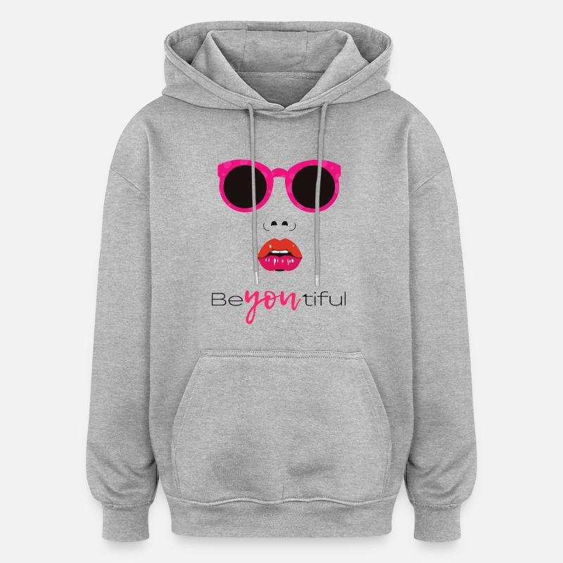 beyoutiful tshirt design - Oversized Unisex Hoodie - Grau meliert