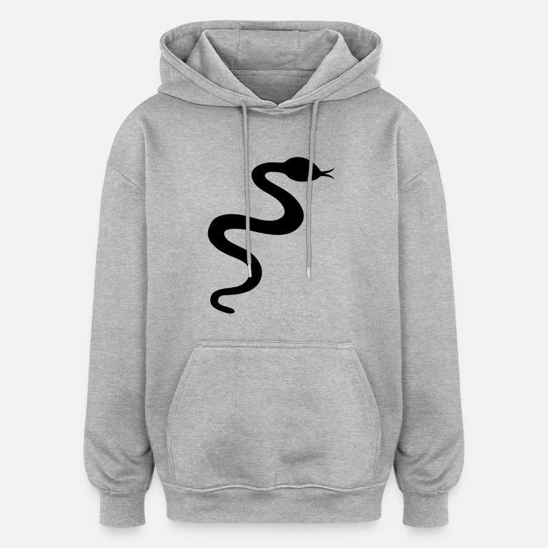 serpent - Sweat à capuche oversize unisexe - gris chiné