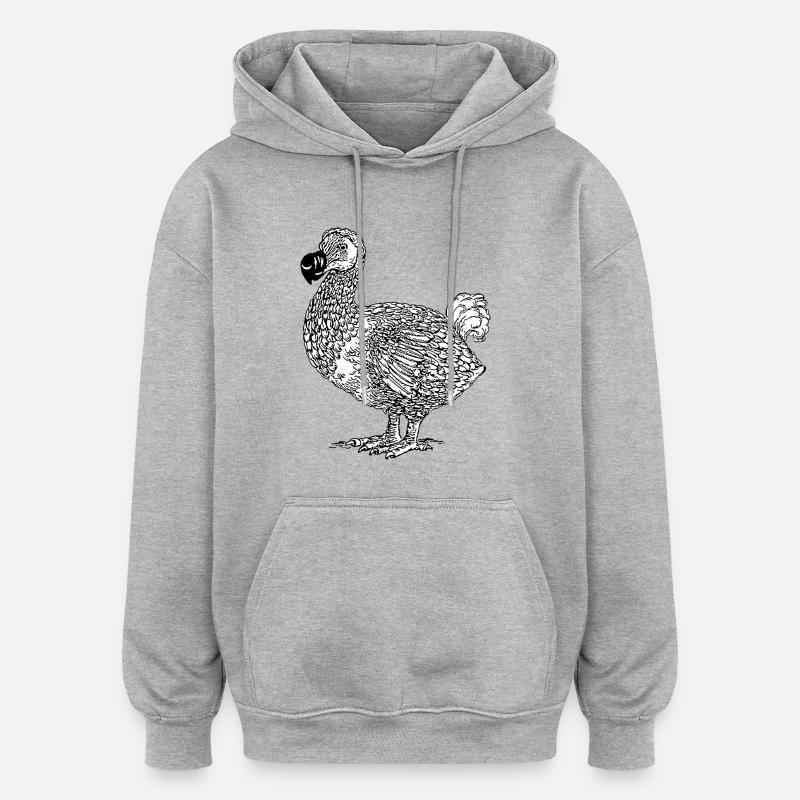 DODO Vogel - Oversized Unisex Hoodie - Grau meliert
