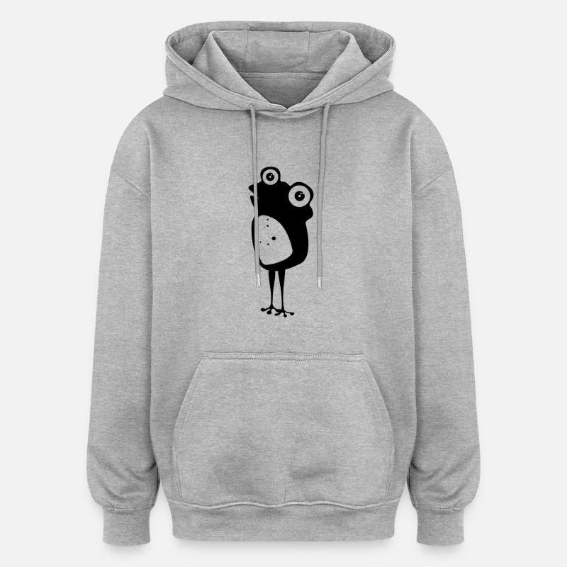 grenouille - Sweat à capuche oversize unisexe - gris chiné