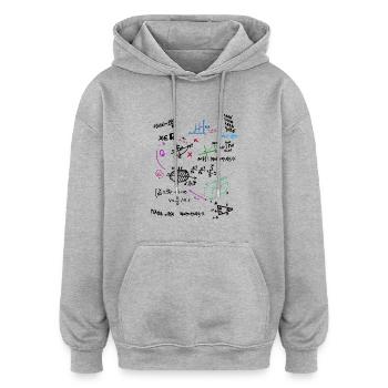 Math Complex Mathematical blackboard with formulas - Oversized Unisex Hoodie - heather grey - Front - Noah (186cm)