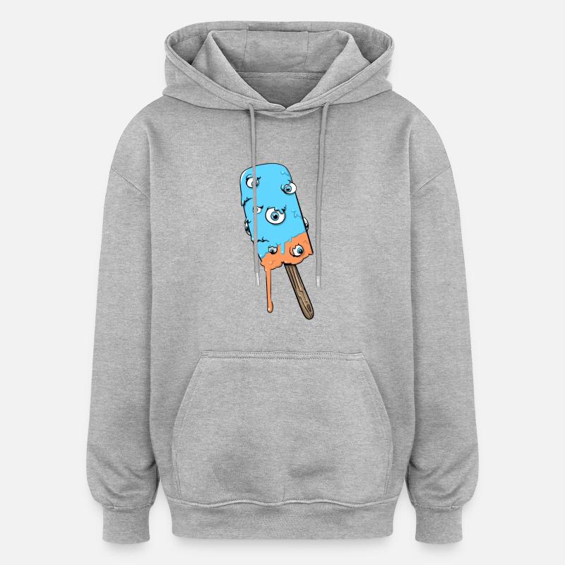 Eyes Crème Delight - Sweat à capuche oversize unisexe - gris chiné