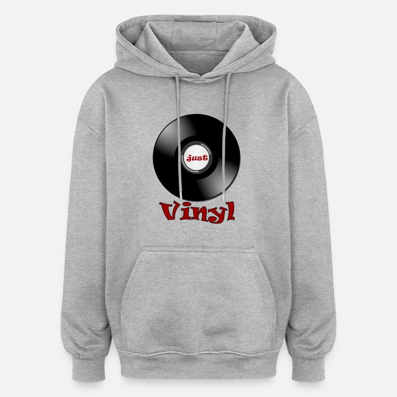 Disque vinyle - platine - Sweat à capuche oversize unisexe - gris chiné