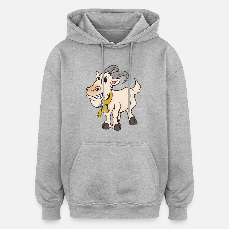 chèvre de chèvre - Sweat à capuche oversize unisexe - gris chiné