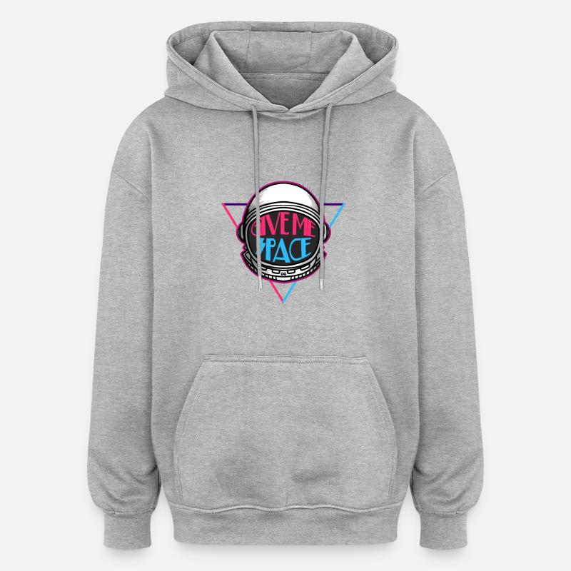 Espace - espace - espace - espace - dire - Sweat à capuche oversize unisexe - gris chiné