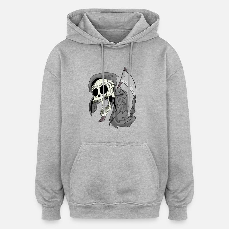 Grim Reaper laughs funny - Oversized Unisex Hoodie - heather grey